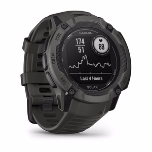 Garmin Instinct 2X Solar digitaalinen GPS-älykello, 2,79 cm (1,1"), MIP, 50 mm, 176 × 176 pikseliä, kosketusnäyttö, grafiitti, satelliitti-GPS