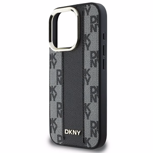 DKNY Checkered Pattern Magsafe iPhone 16 Pro:lle Suojakuori - Musta