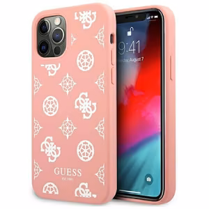 Guess GUHCP12LLSPEWPI iPhone 12 Pro Max 6.7" vaaleanpunainen/vaaleanpunainen kova kotelo Peony-mallisto