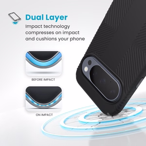 Speck Presidio2 Grip Magnet case for Google Pixel 10 / 10 Pro, Black / Slate Grey