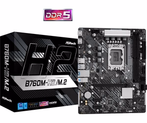ASROCK Intel B760 Express LGA1700 Micro-ATX Memory DDR5 Memory slots 2 2xPCI-Express 3.0 1x 1xPCI-Express 4.0 16x 3xM.2 2xHDMI 2xUSB 2.0 4xUSB 3.2 1xRJ45 3xAudio port B760M-H2/M.2 (Mainboard)