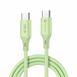 Kaapeli USB C - USB C Forcell F-Energy QC4.0 PD 5A 100W Silicone 1 m C347 vihreä