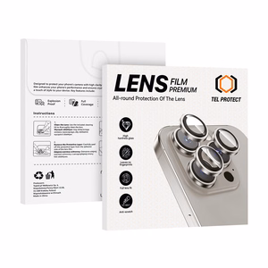 Tel Protect 3D Lens -viininpunaiset karkaistut suojalasit Apple iPhone 18 Pro- ja iPhone 18 Pro Max -puhelinten kameralinsseille (3 kpl)
