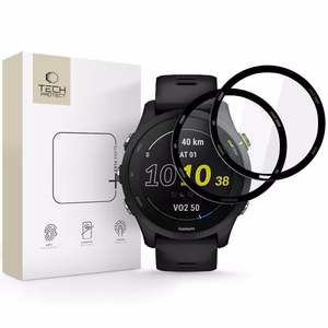 Tech-Protect Glass Flex+ 2 kpl hybridilasi Garmin Forerunner 225 / 255 Music:lle - musta