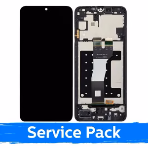 LCD-näyttö Samsung A057 A05s -puhelimelle, kehyksellä ja akulla, musta (Service Pack)
