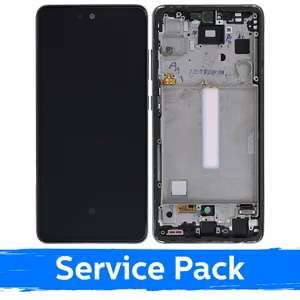 LCD Näyttö Samsung A528 A52s kehyksellä / Awesome Black / (Service Pack)