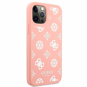 Guess GUHCP12LLSPEWPI iPhone 12 Pro Max 6.7" vaaleanpunainen/vaaleanpunainen kova kotelo Peony-mallisto