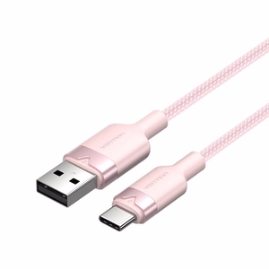 USB 2.0 A - USB-C 3A Kaapeli Vention CTNPH 2M (vaaleanpunainen)