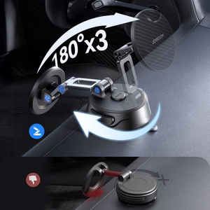 Joyroom JR-ZS51 magneettinen autopidike imukupilla tuulilasiin tai kojelautaan - musta