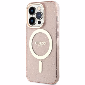 Guess GUHMP14LHCMCGP kovakotelo iPhone 14 Pro 6.1" vaaleanpunainen/vaaleanpunainen Glitter Gold MagSafe