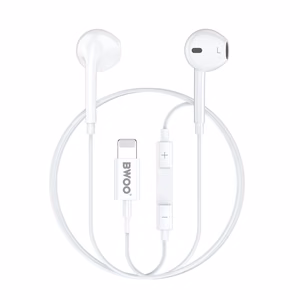 BWOO Wired Headphone Lightning With Volume Control HF179 white