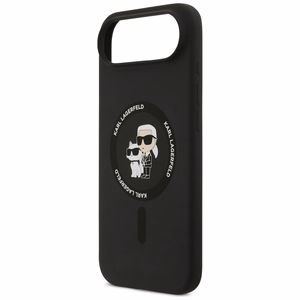Karl Lagerfeld Silikoninen Karl&Choupette Ring MagSafe Suojakuori iPhone 17 Air:lle - Musta