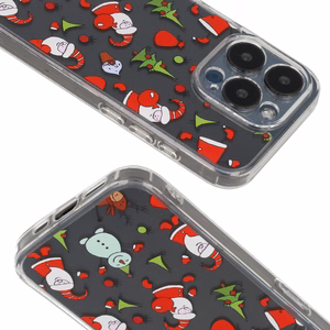 TEL PROTECT Joulu läpinäkyvä Suojakuori iPhone 16 Pro Max:lle Design 1