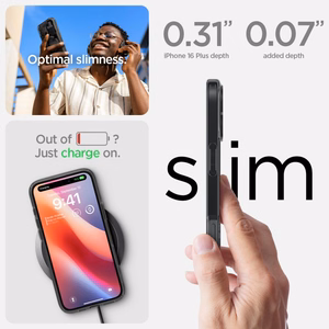 Spigen Ultra Hybrid MagSafe Zero One iPhone 16 - tummanharmaa