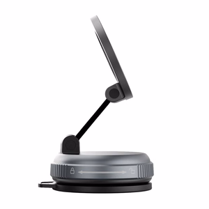 Forcell F-Grip Magic Mag magneettinen autoteline puhelimelle imukupilla, MagSafe-yhteensopiva – musta