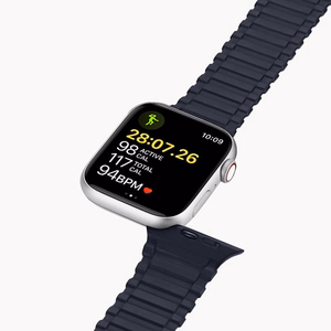 Dux Ducis hihna (Armor versio) Apple Watch SE hihna, 9, 8, 7, 6, 5, 4, 3, 2, 1 (41, 40, 38 mm) silikoni magneettinauha rannekoru sininen