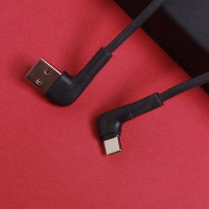 Maxlife MXUC-09 angle cable USB - USB-C 1,0 m 3A black