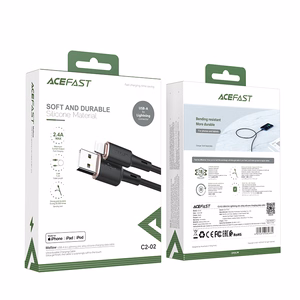 Acefast kaapeli MFI USB - Lightning 1.2m, 2.4A musta (C2-02 black)