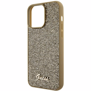 Guess Disco Metal Script Suojakuori iPhone 15 Pro Max:lle - kultainen