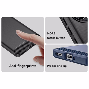 Carbon Case case for Realme 10 Pro+ flexible silicone carbon cover black