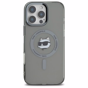 Karl Lagerfeld Suojakuori iPhone 16 Pro Max 6.9 KLHMP16XHLSCHK Musta Kova IML Metal Choupette Head MagSafe