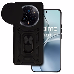 Slide Camera Armor Suojakuori Realme 14 Pro Plus 5G:lle musta