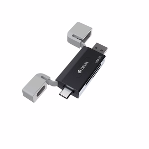 Devia kortinlukija 2in1 EL239 USB/USB-C 2.0 musta