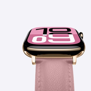 AmazingThing Class Band Nahkainen Hihna Apple Watch 45 / 46 / 49 mm:lle - vaaleanpunainen