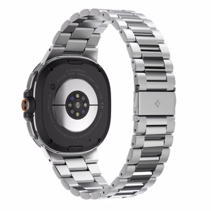 Spigen Modern Fit -hihna Galaxy Watch 8 / Classic (40 / 44 / 46mm) hopeinen
