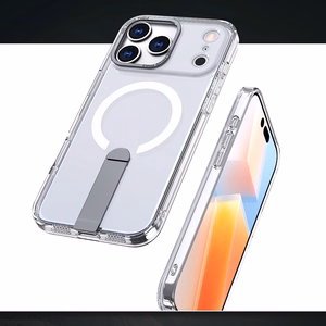 Hybrid Armor X -suojakuori Samsung Galaxy S25 FE -mallille telineellä, MagSafe-yhteensopiva, läpinäkyvä