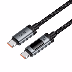 Kaapeli USB-A USB-C Hoco PD 6A 240W 1,2 m U148 digitaalinäytöllä musta