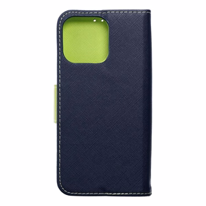 Läppäsuojakuori iPhone 15 PRO MAX Fancy Book laivastonsininen / lime