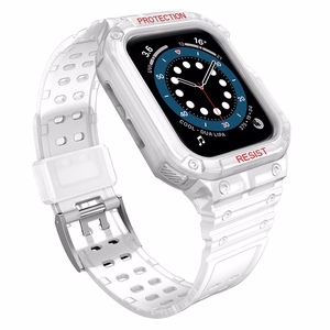 Protect Strap Band for Apple Watch 38/40/41mm Armored Case Strap - Transparent