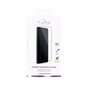 Puro Frame tempered-glass screen protector for Xiaomi Mi 11 Lite, black frame