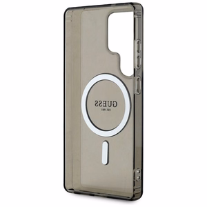 GUESS HC Magneettinen IML Glitter Circle Suojakuori Samsung Galaxy S25 Ultra Musta