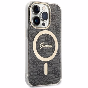 Guess Suojakuori iPhone 15 Pro 6,1 GUHMP15LH4STK musta HC MAGSAFE IML 4G B