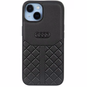 Audi Genuine Leather Suojakuori iPhone 14 6.1 musta/musta kova kuori AU-TPUPPCIP14-Q8/D1-BK