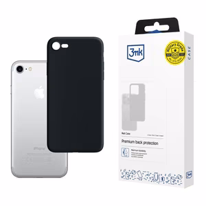 3mk Matt Case -suojakuori iPhone 7 / 8:lle - musta
