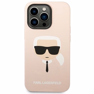 Karl Lagerfeld KLHCP14XSLKHLP iPhone 14 Pro Max 6.7 kovakuori vaaleanpunainen / vaaleanpunainen Silicone Karl's Head