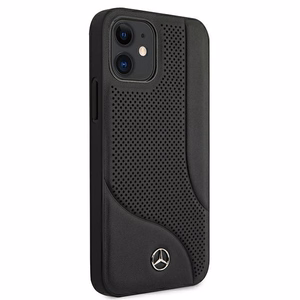 Mercedes Nahka rei'itetty alue Kotelo iPhone 12 mini - musta