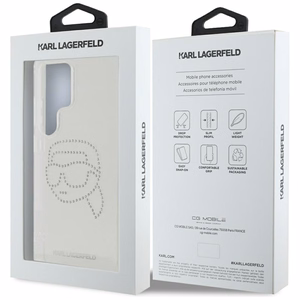 Karl Lagerfeld HC IML Rhinestones K Head Suojakuori Samsung Galaxy S25 Ultralle Läpinäkyvä