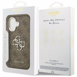 Guess 4G Big 4G Classic Logo Suojakuori iPhone 17:lle - ruskea ja hopeinen