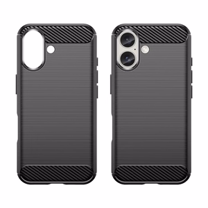 Carbon Case Silikoninen Suojakuori iPhone 16 Plus:lle - Musta