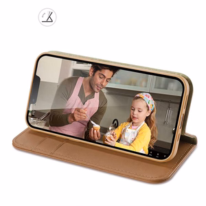 Dux Ducis Hivo -lompakkokotelo RFID-suojalla iPhone 15 Plus - ruskea