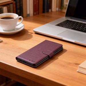 Tech-Protect Wallet -suojakuori Samsung Galaxy S26 Ultralle - viininpunainen