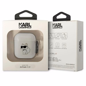 Karl Lagerfeld KLA2HNCHTCT läpinäkyvä suojus AirPods 1/2:lle Ikonik Choupette