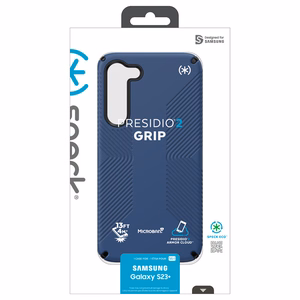 Speck Presidio2 Grip case for Samsung Galaxy S23+, with non-slip grip, Coastal Blue / Black