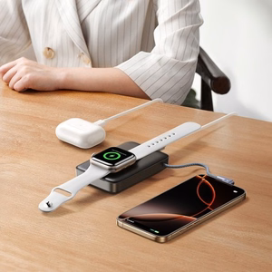Joyroom JR-PBM02 Powerbank 22.5W 10000mAh 3in1 magneettinen induktiivinen yhteensopiva MagSafe kanssa sisäänrakennetulla kaapelilla - musta