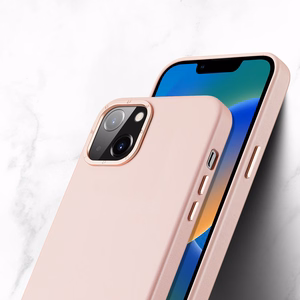 Dux Ducis Grit Nahkakotelo iPhone 14 Plus:lle Elegantti tekonahkakotelo (MagSafe-yhteensopiva) Vaaleanpunainen