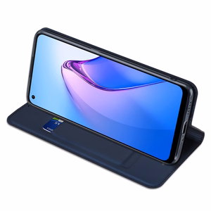 Dux Ducis Skin Pro case for Oppo Reno 8 flip cover card wallet stand blue